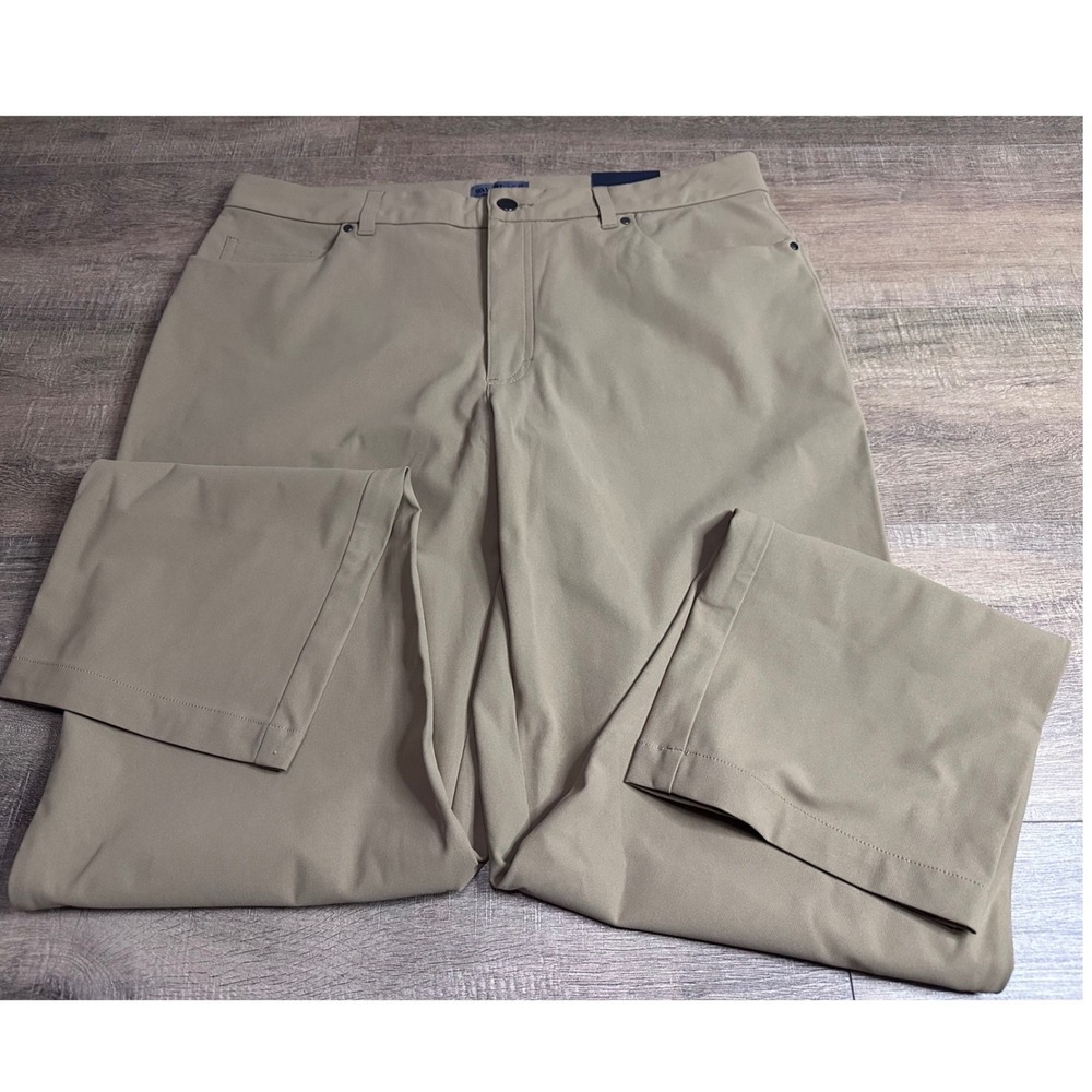 VRST Mens Limitless Performance Athletic Fit 5 Pocket Pant Warm Stone 35x32 NWT